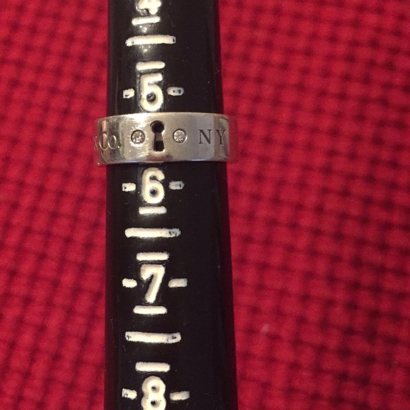 TIFFANY KEY HOLE 2 Diamonds Sterling Silver ring - Picture 5 of 6
